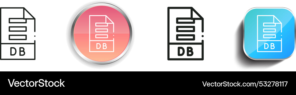 Db-Symbol dünne lineare regelmäßige und Schaltfläche Stil Db-Symbol dünne lineare regelmäßige und Schaltfläche Stil vektorbild