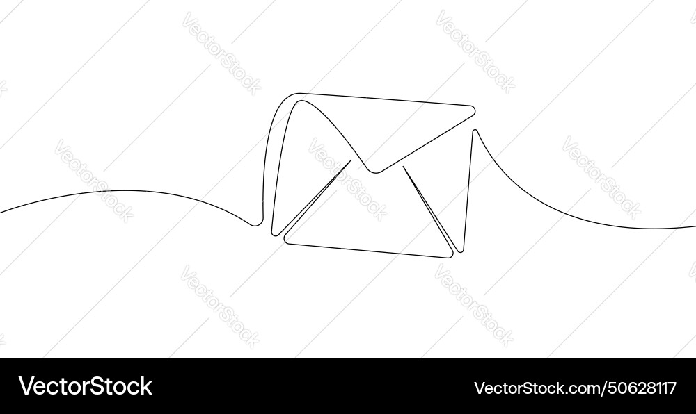 Envelope continuous line drawing message Vector Image
