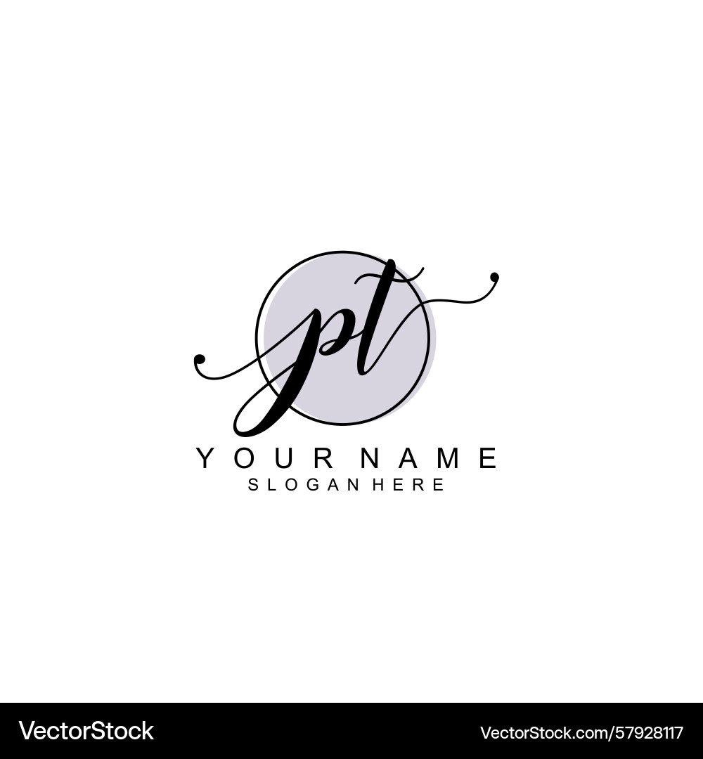 Handwriting logo concepts with initial pt Vector Image