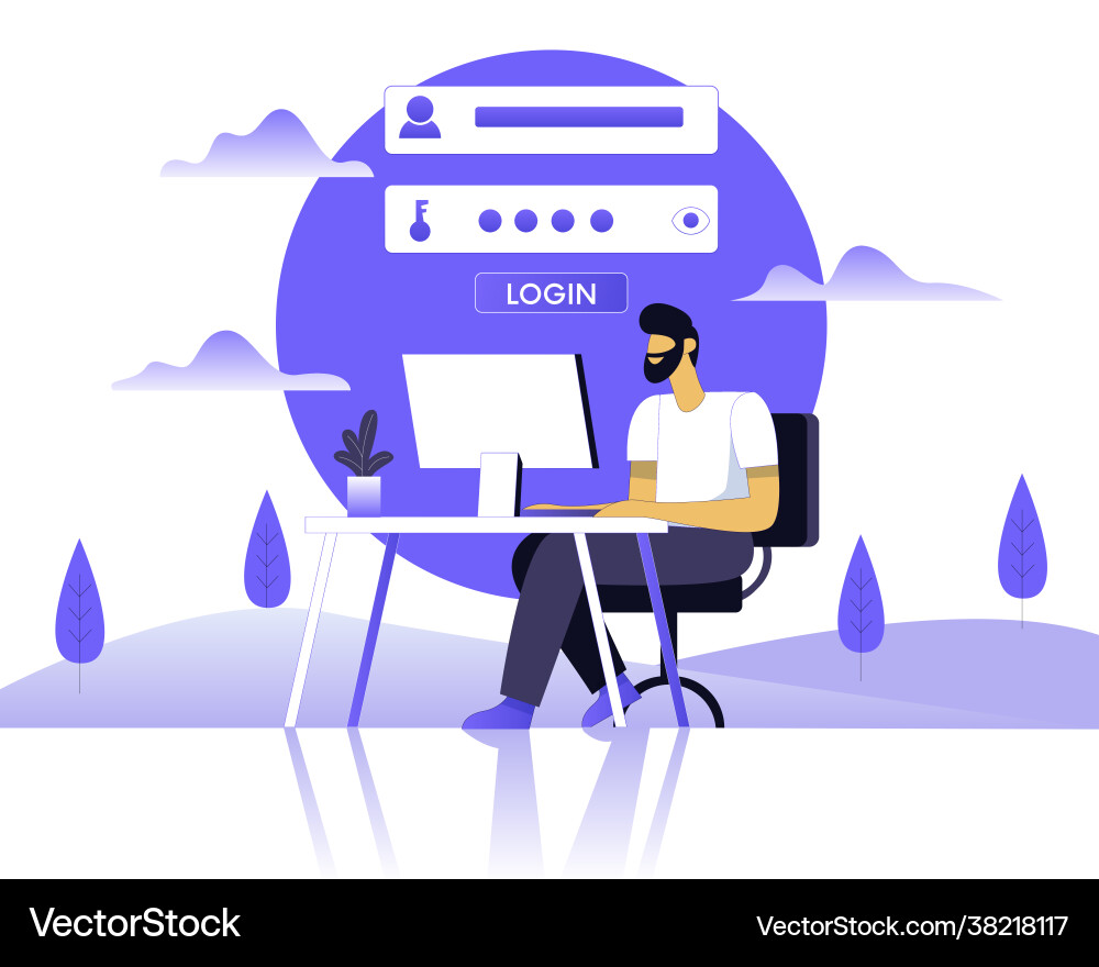 Online registration concept Royalty Free Vector Image