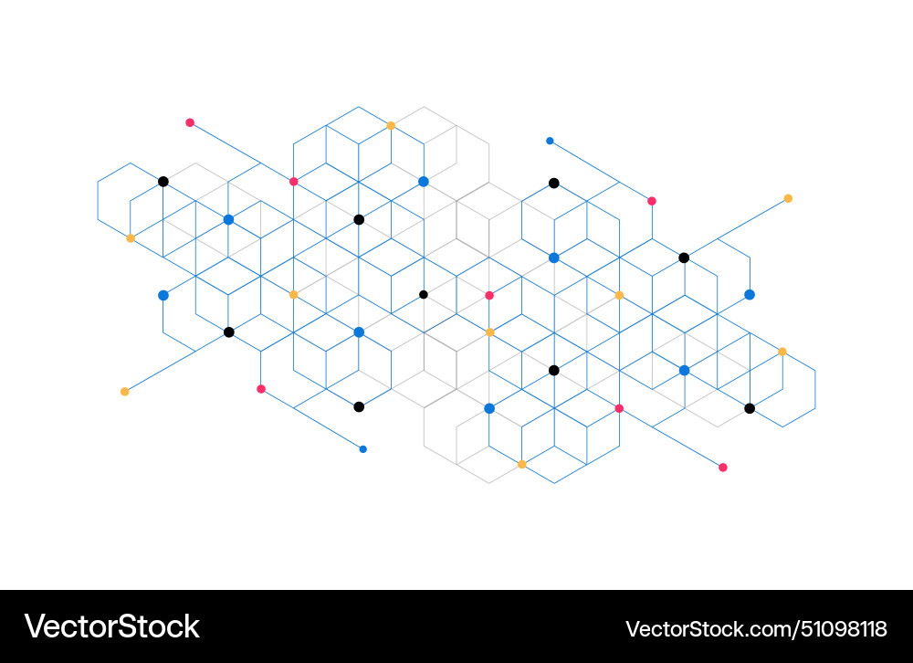Abstract geometric boxes pattern dot line Abstract geometric boxes pattern dot line vector image
