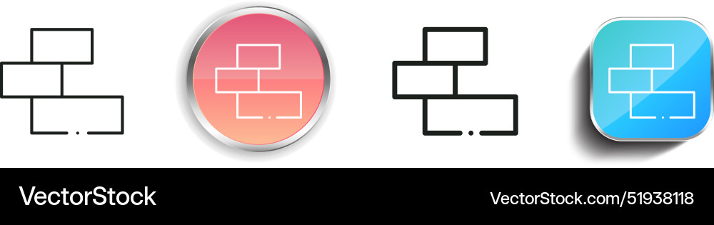 Blocks icon thin linear regular and button style Blocks icon thin linear regular and button style vector image