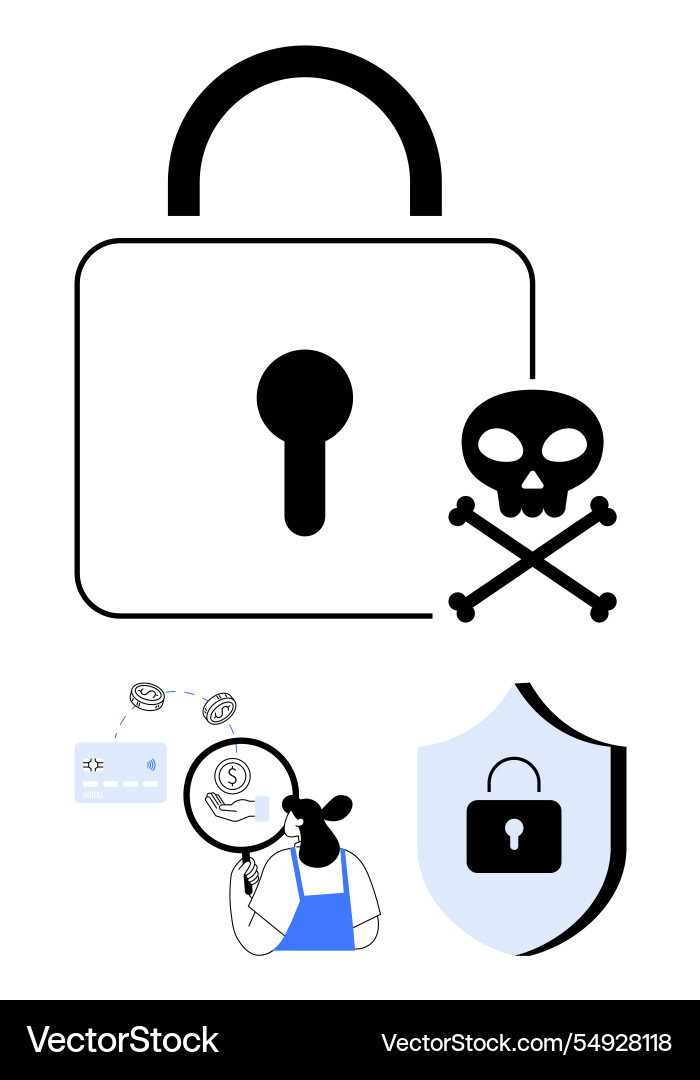 Cybersecurity threats and safe internet practices Cybersecurity threats and safe internet practices vector image