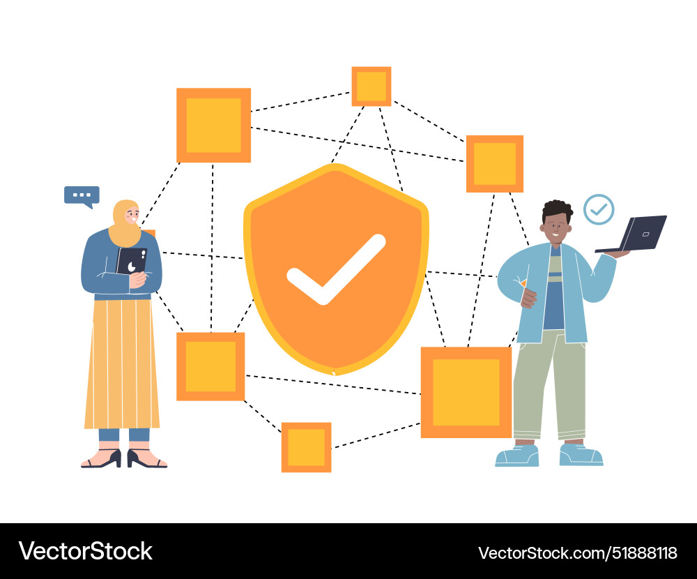 Dapps decentralized applications software Vector Image