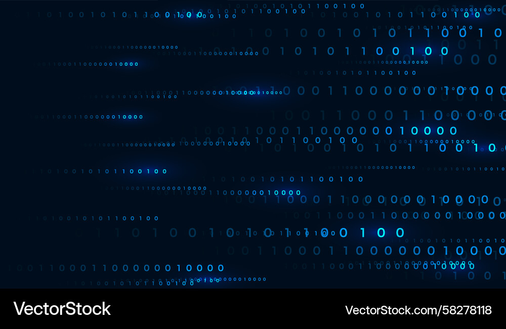 Digital Binary Code Background Vector Image
