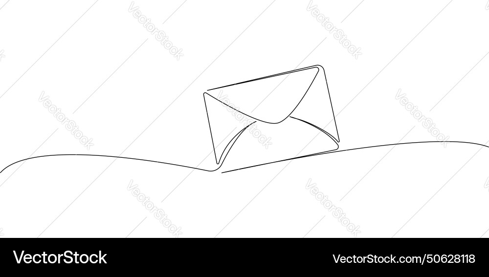 Envelope continuous line drawing message Vector Image