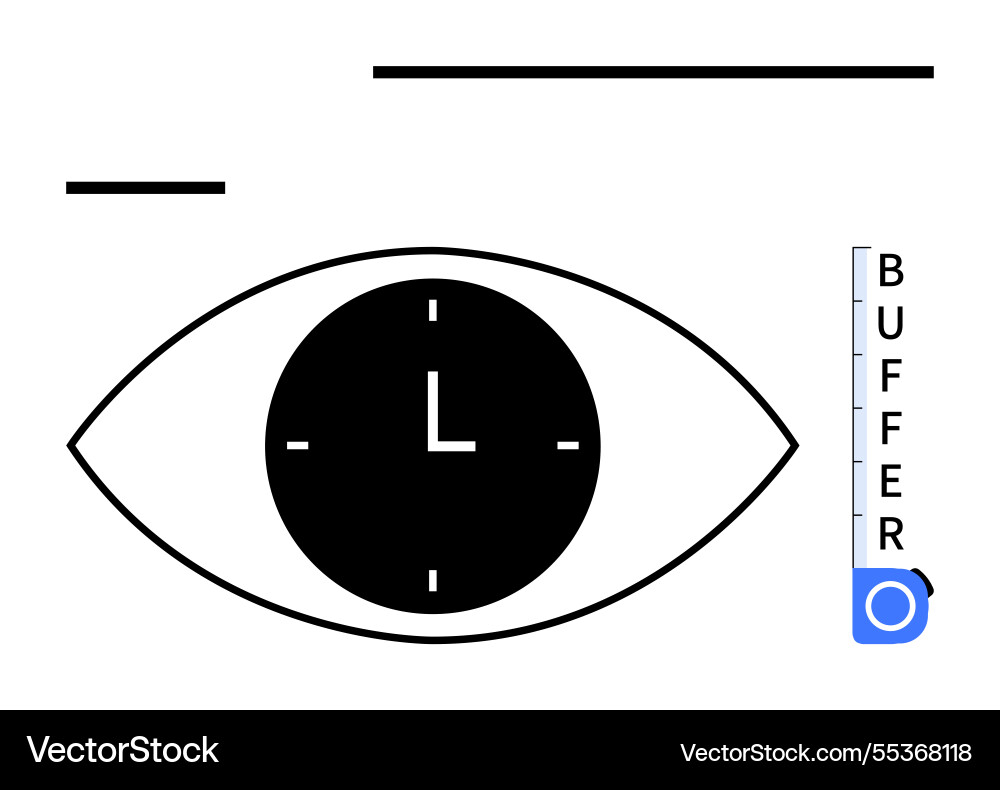 Eye with clock representing time management Eye with clock representing time management vector image
