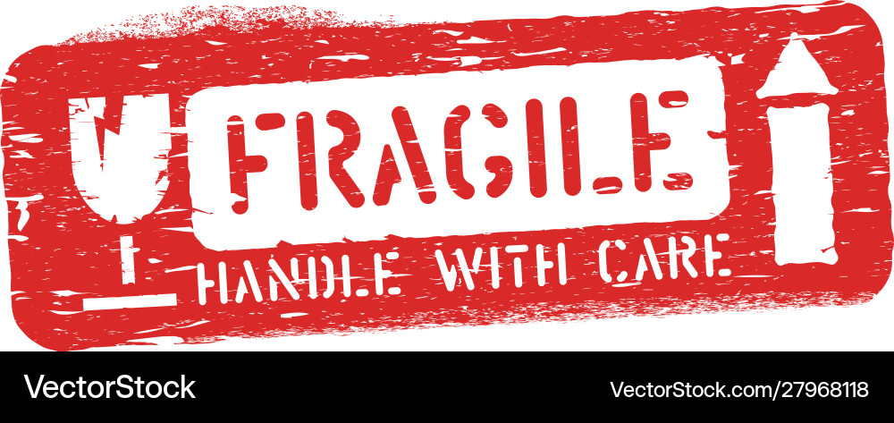 Fragile this way up isolated grunge seal Fragile this way up isolated grunge seal vector image