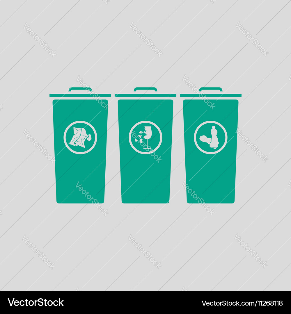 Garbage containers with separated trash icon Vector Image