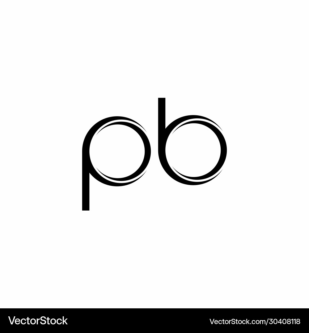 Pb logo monogram with slice rounded modern design vector image