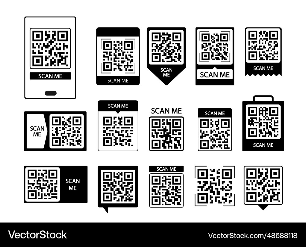 QR Code Scan Templates vector image