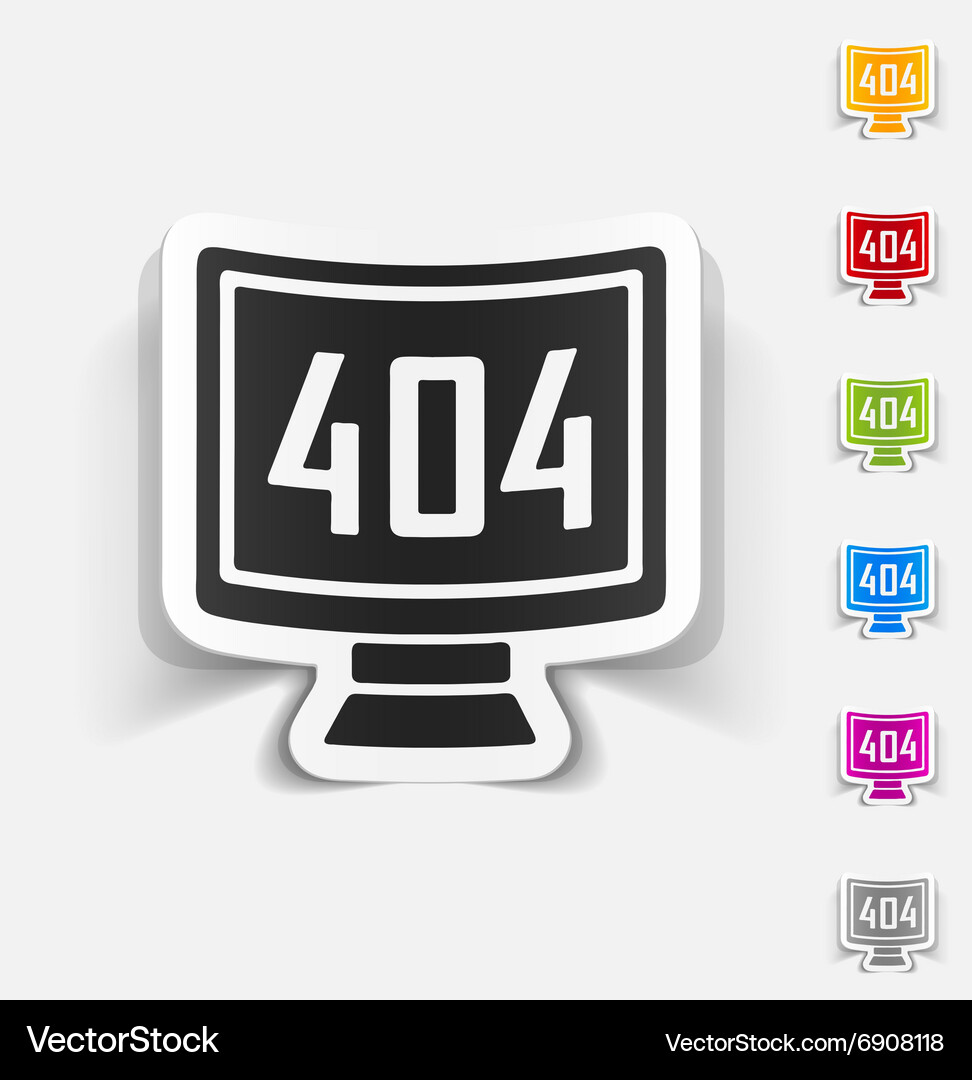 Realistisches Designelement 404 Fehlerprogramm Vektorbild