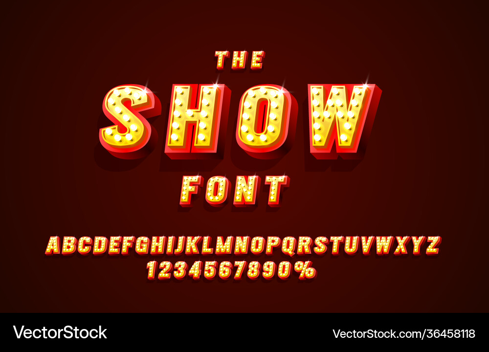 Show Font Set - Letters & Numbers vector image