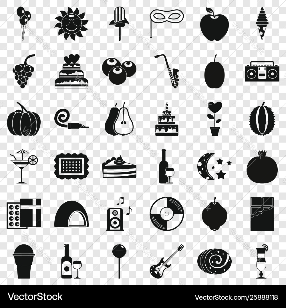 Surprise icons set simple style Surprise icons set simple style vector image