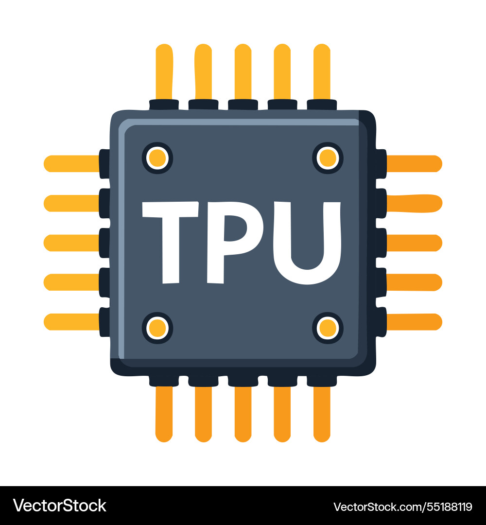 A tpu tensor processing unit simple vector image