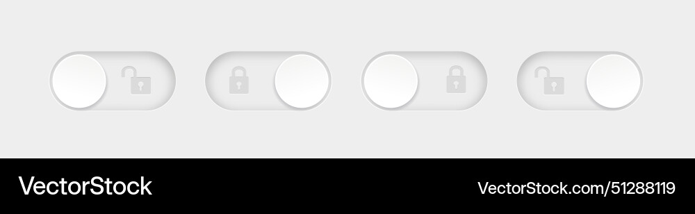 Blocked and unlocked toggle switch buttons vector image