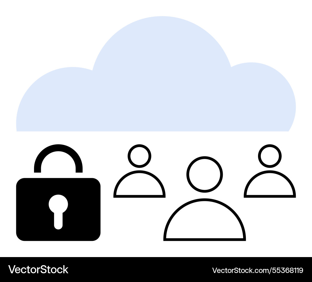 Cloud security and user access management Cloud security and user access management vector image