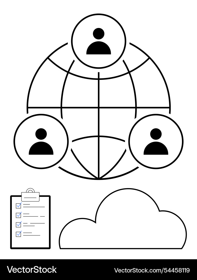 Collaborative networking concept with human icons vector image