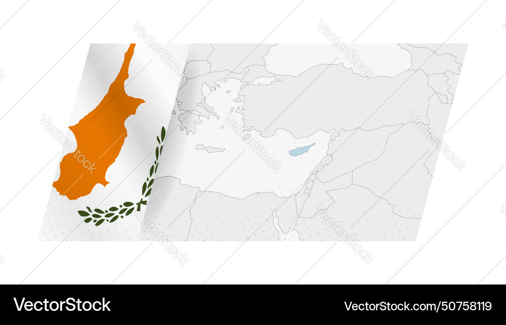 Cyprus map in modern style with flag Cyprus map in modern style with flag Vector Image