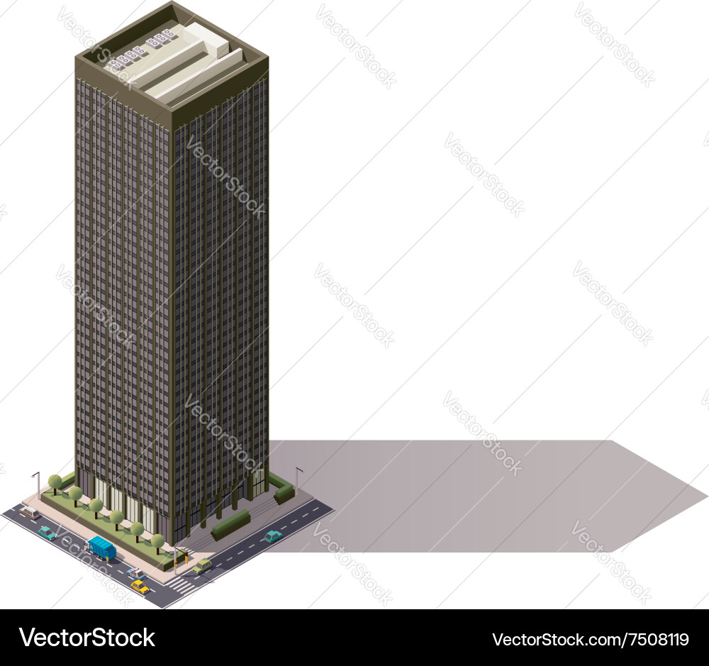 Isometric building Royalty Free Vector Image - VectorStock