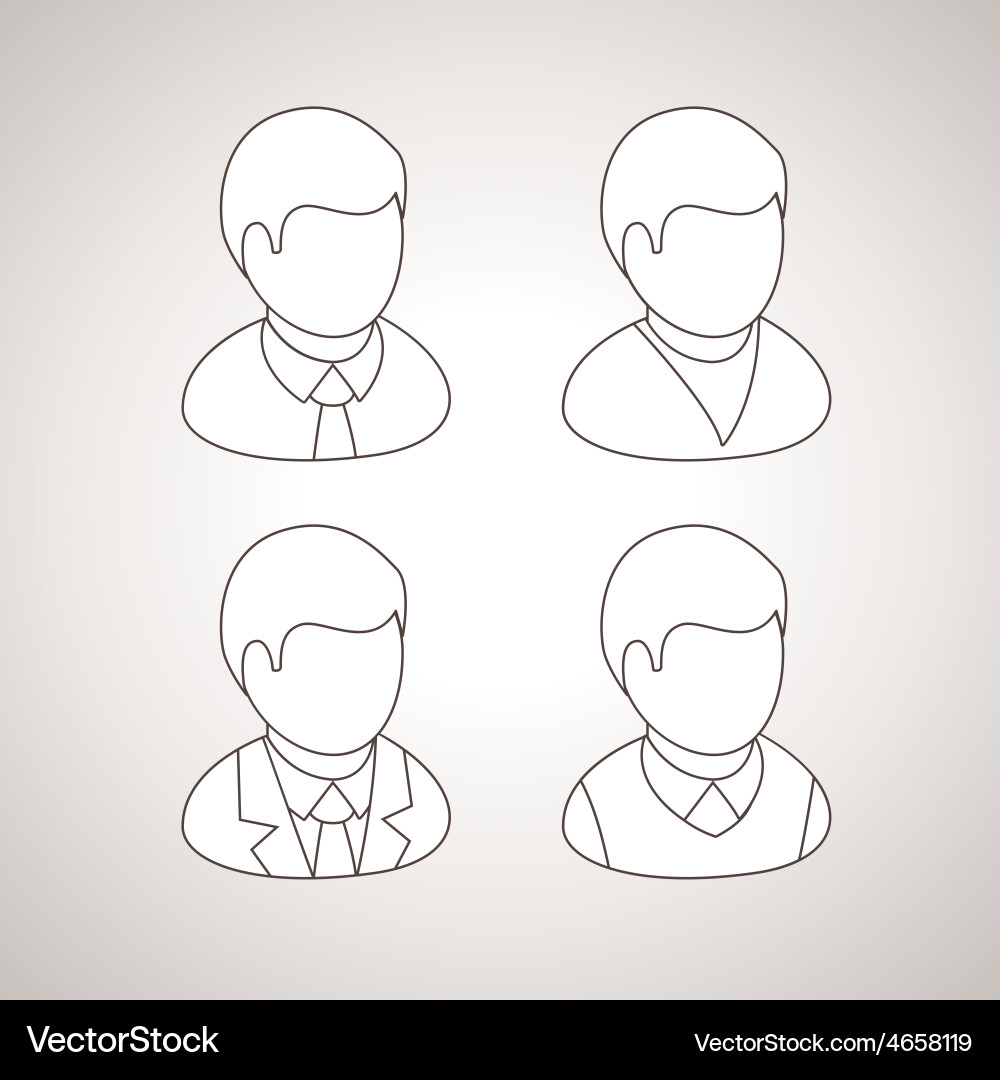 Line user icons avatars Vector Image