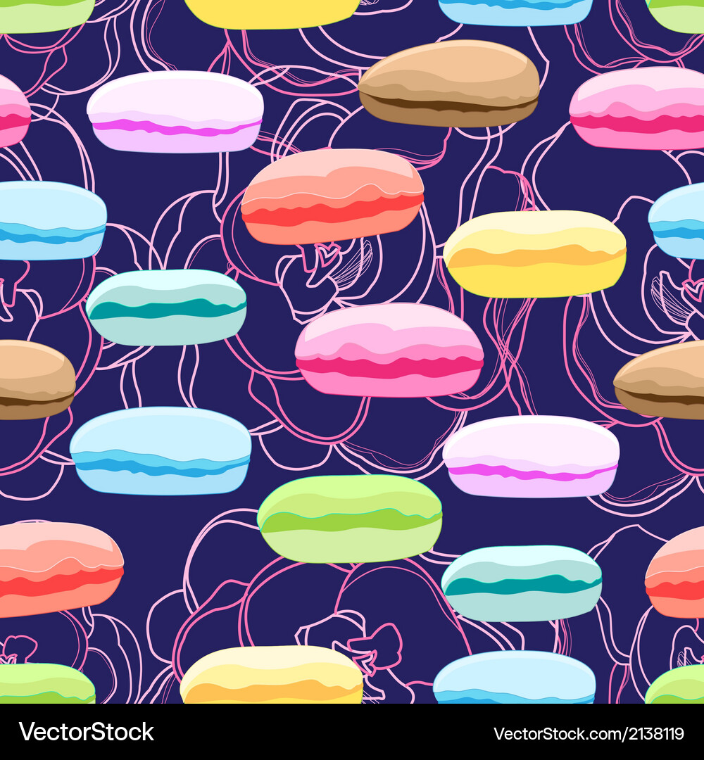 Pattern of multicolored macaroon Vector Image