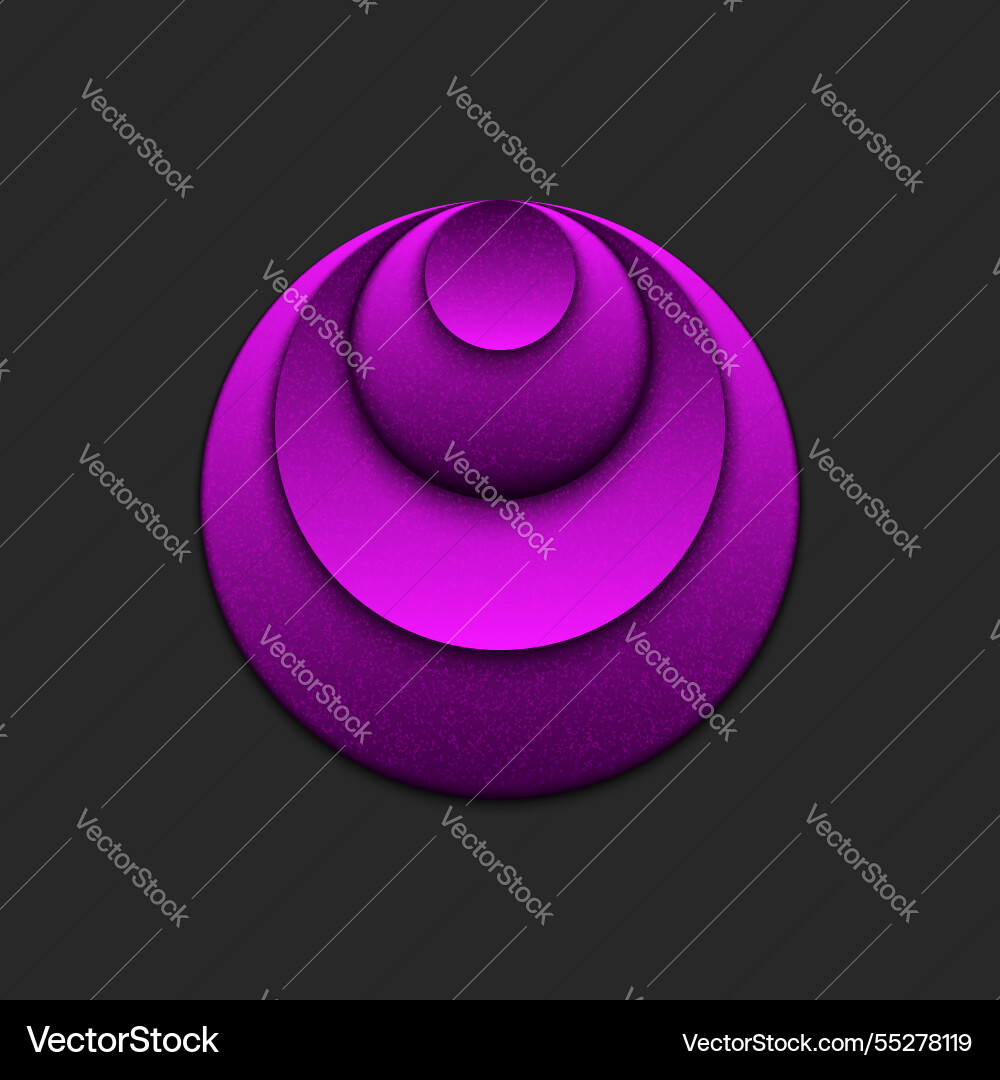 Purple layered circular pattern logo with round Vector Image