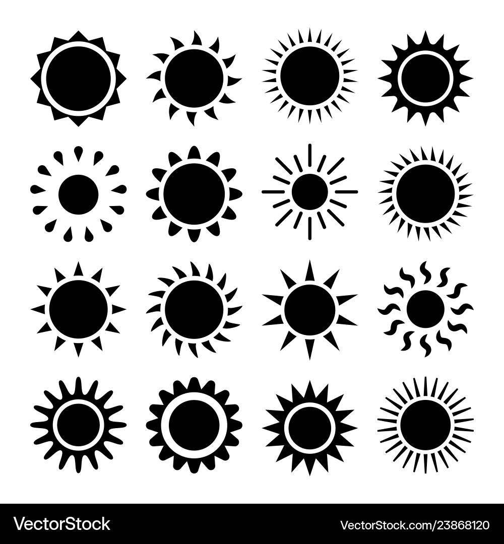 Flat sun icon Royalty Free Vector Image - VectorStock