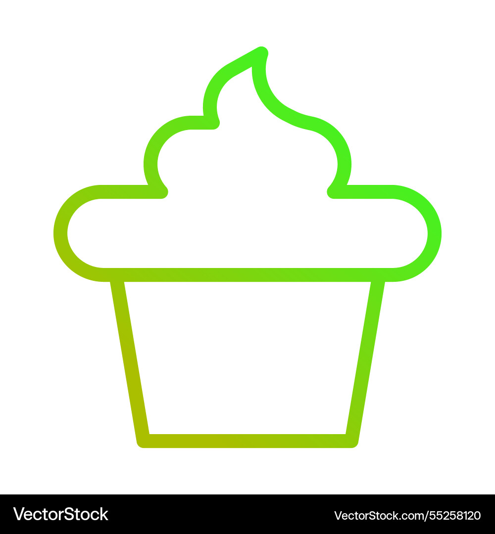 Gradient line art of a cupcake simple icon design Gradient line art of a cupcake simple icon design Vector Image