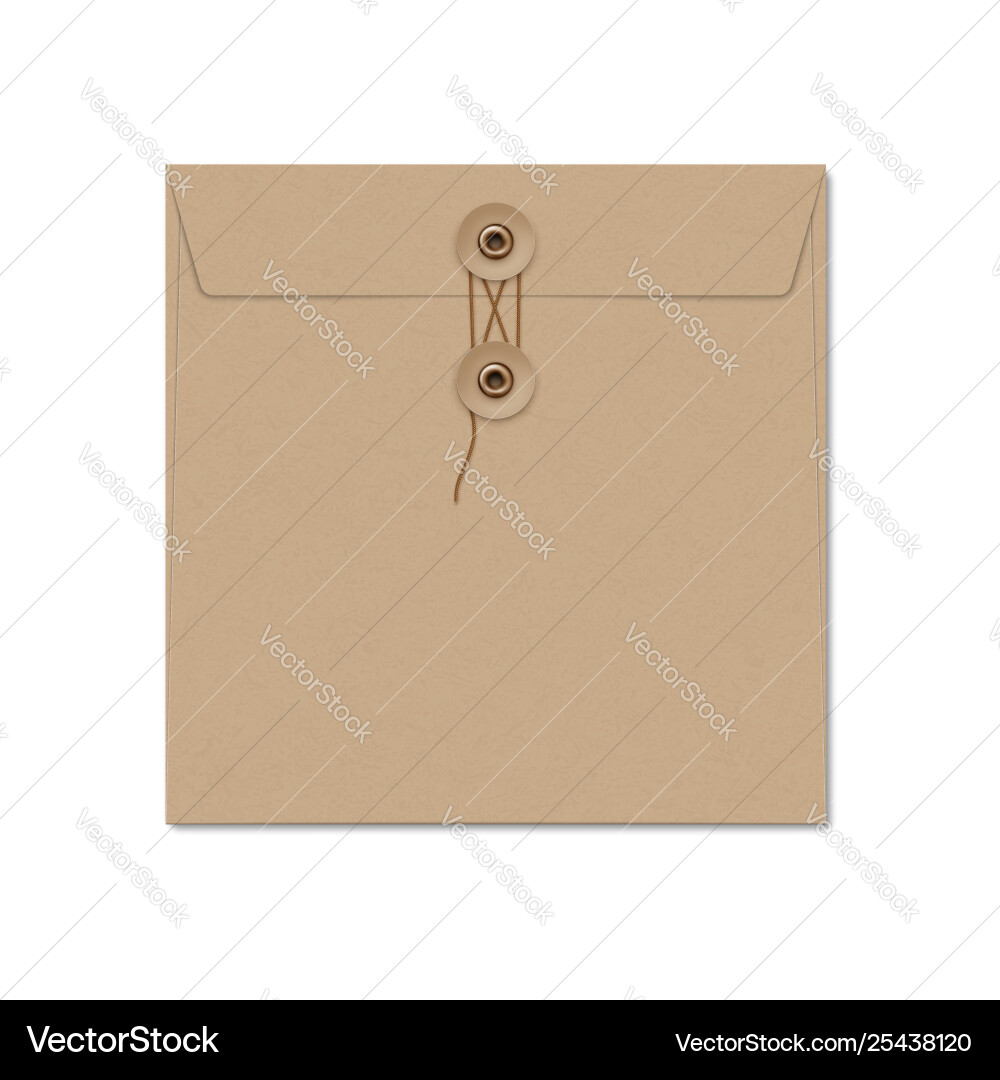 Kraft Paper Envelope with String Tie vector image