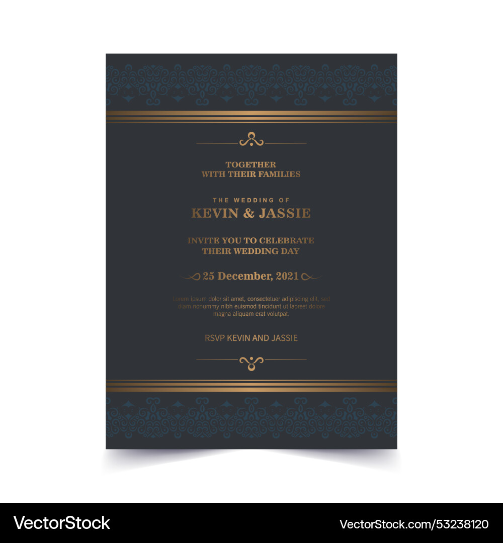 Luxury invitation card design vintage style Luxury invitation card design vintage style vector image