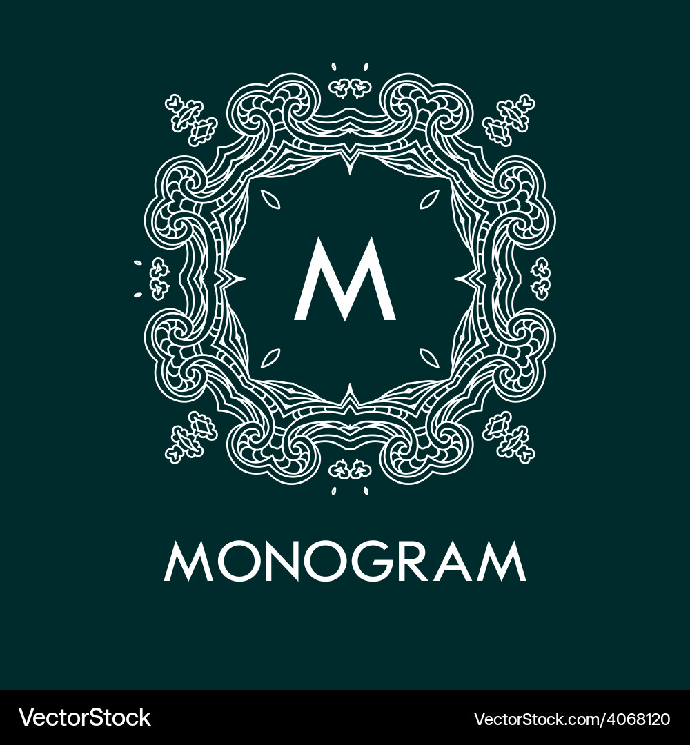 Monogram design template with letters vector image