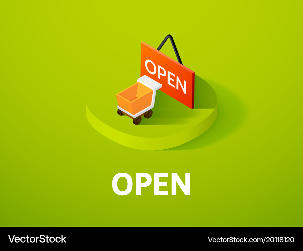 Open isometric icon isolated on color background vector image