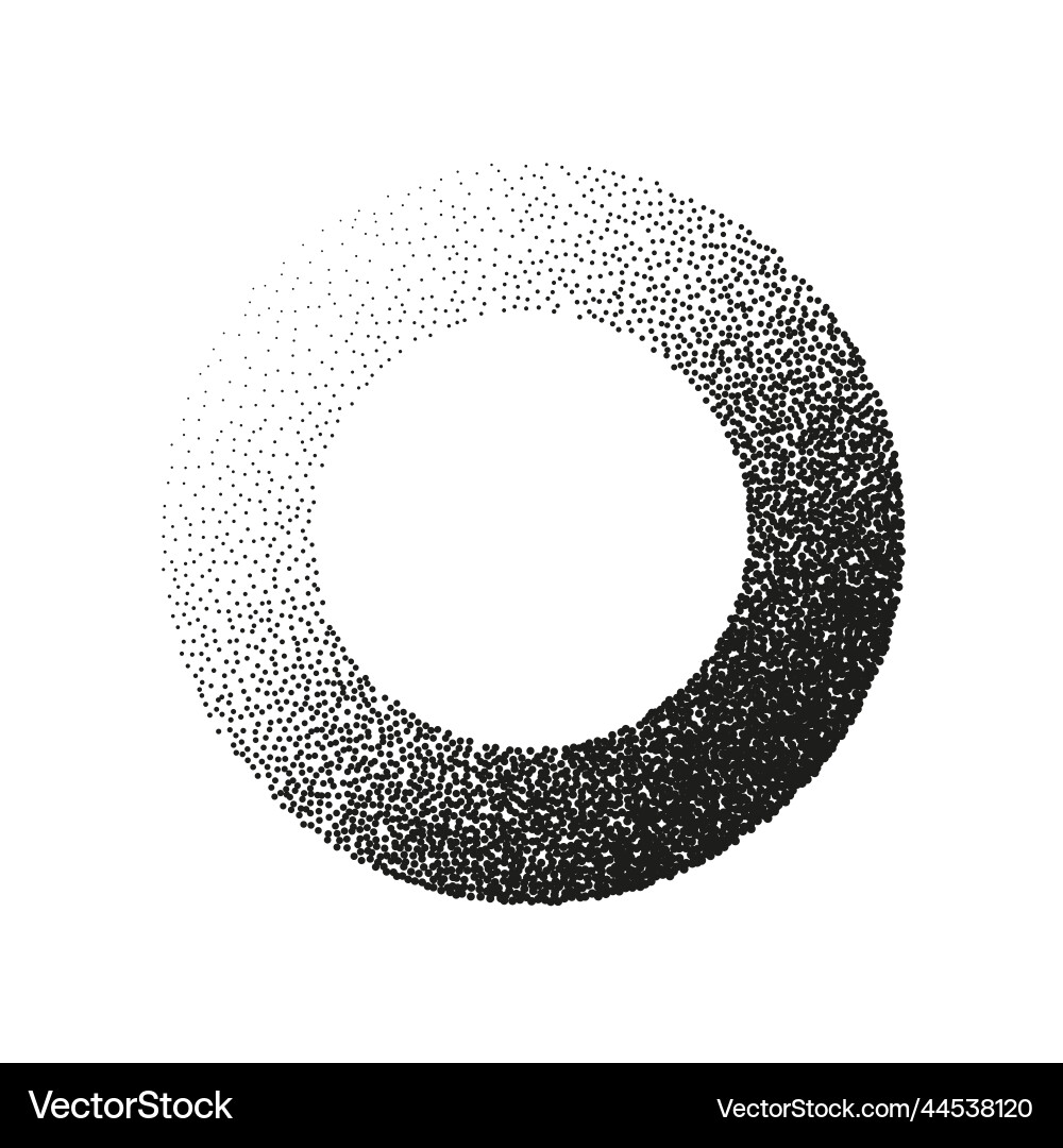 Round shaped dotted object stipple elements Vector Image