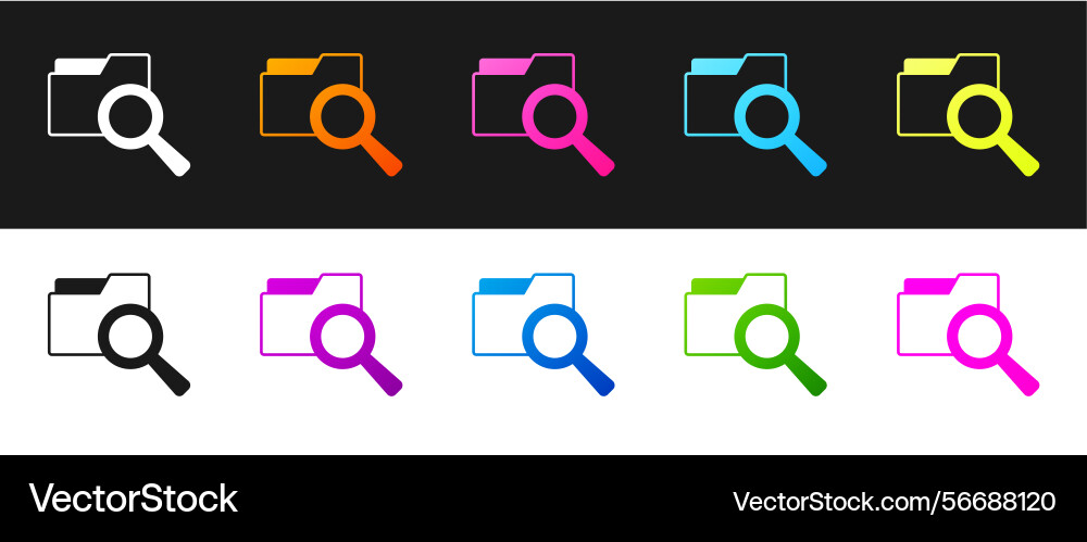 Set search concept with folder icon isolated Set search concept with folder icon isolated vector image