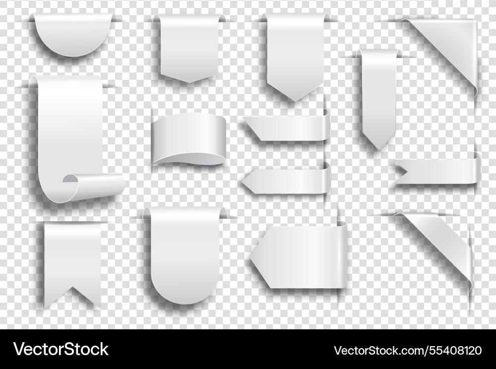 White tag banner 3d realistische promo verkaufsbänder White tag banner 3d realistische promo verkaufsbänder vektorbild