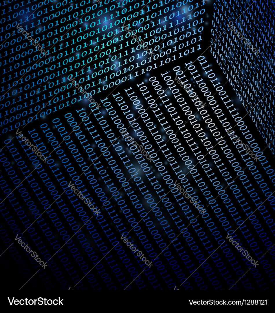 Binary data background vector image