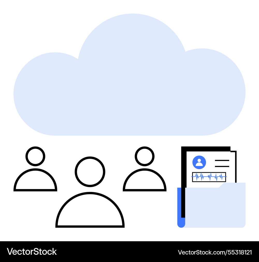 Cloud data storage for user management and file Cloud data storage for user management and file Vector Image