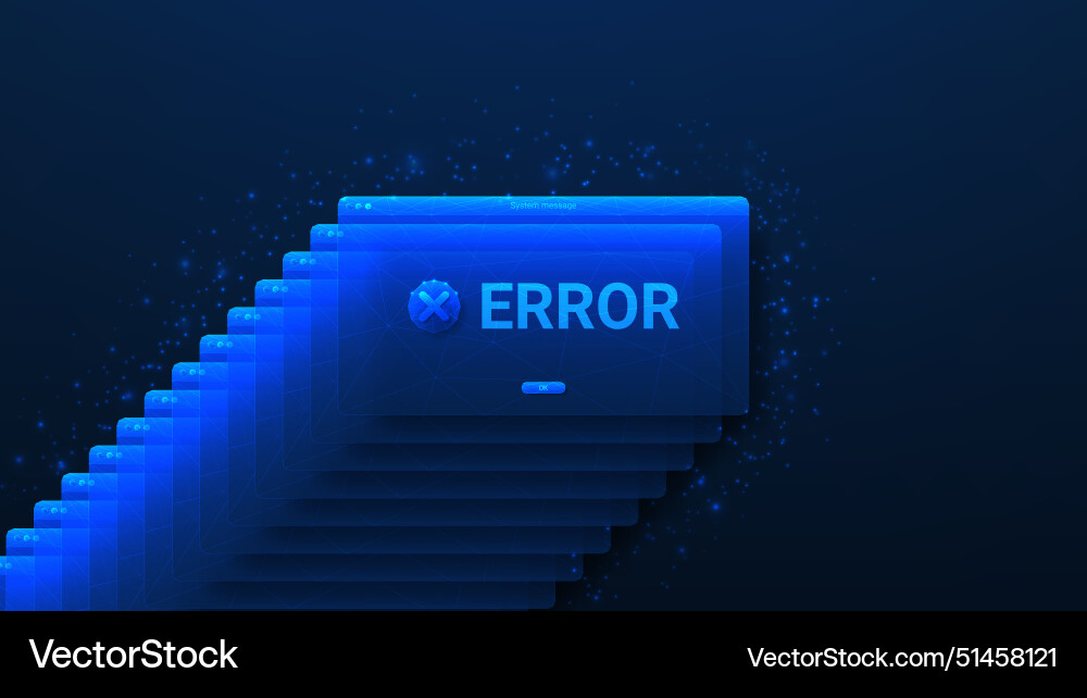 Concept of error popup message Concept of error popup message vector image