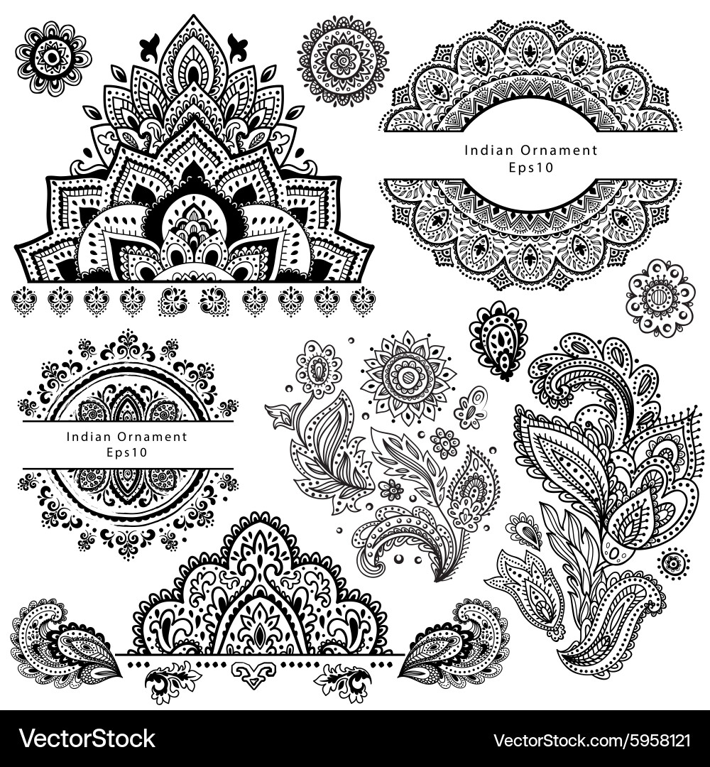 Indian Ornamental Symbols Vector Image