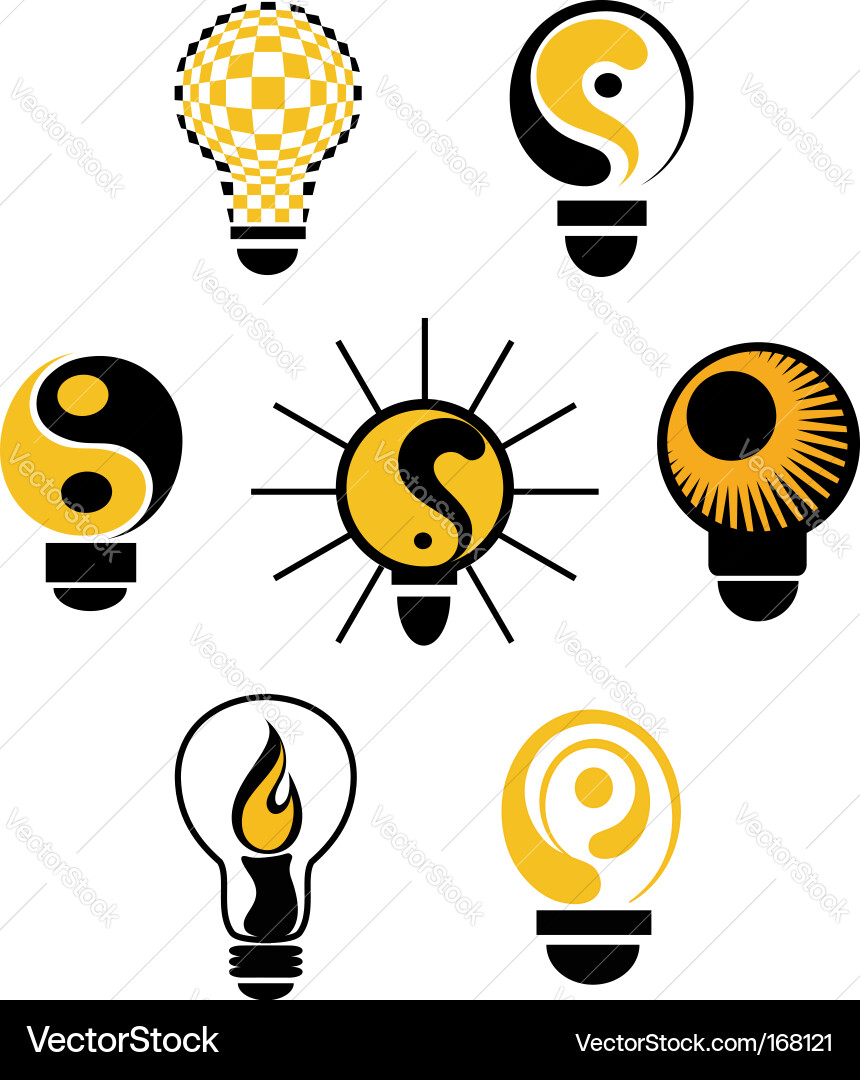 Lightbulb Icon Set Vector Image