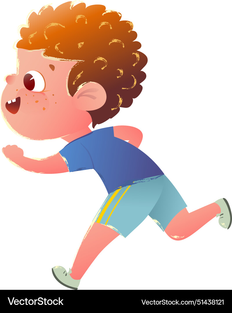 Little boy running playing isolated kids character Little boy running playing isolated kids character vector image
