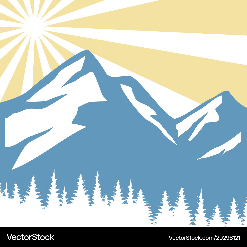 Silhouette mountain sun top mount snow peak logo – Royalty-Free Vector |  VectorStock, image size:1000x998