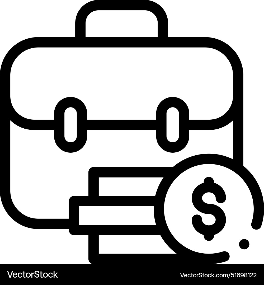 Briefcase icon thin linear style design isolated Briefcase icon thin linear style design isolated vector image