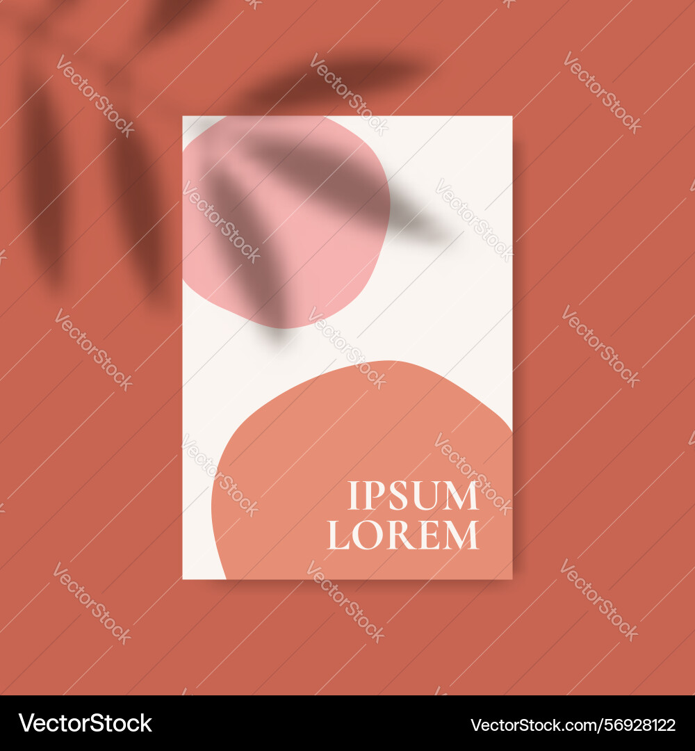 Card mock up with shadow overlay vector image