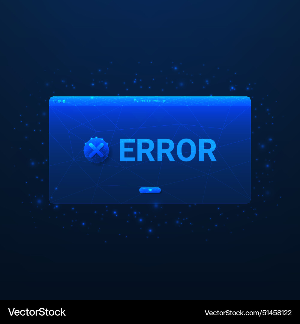 Concept of error warning popup message Concept of error warning popup message vector image