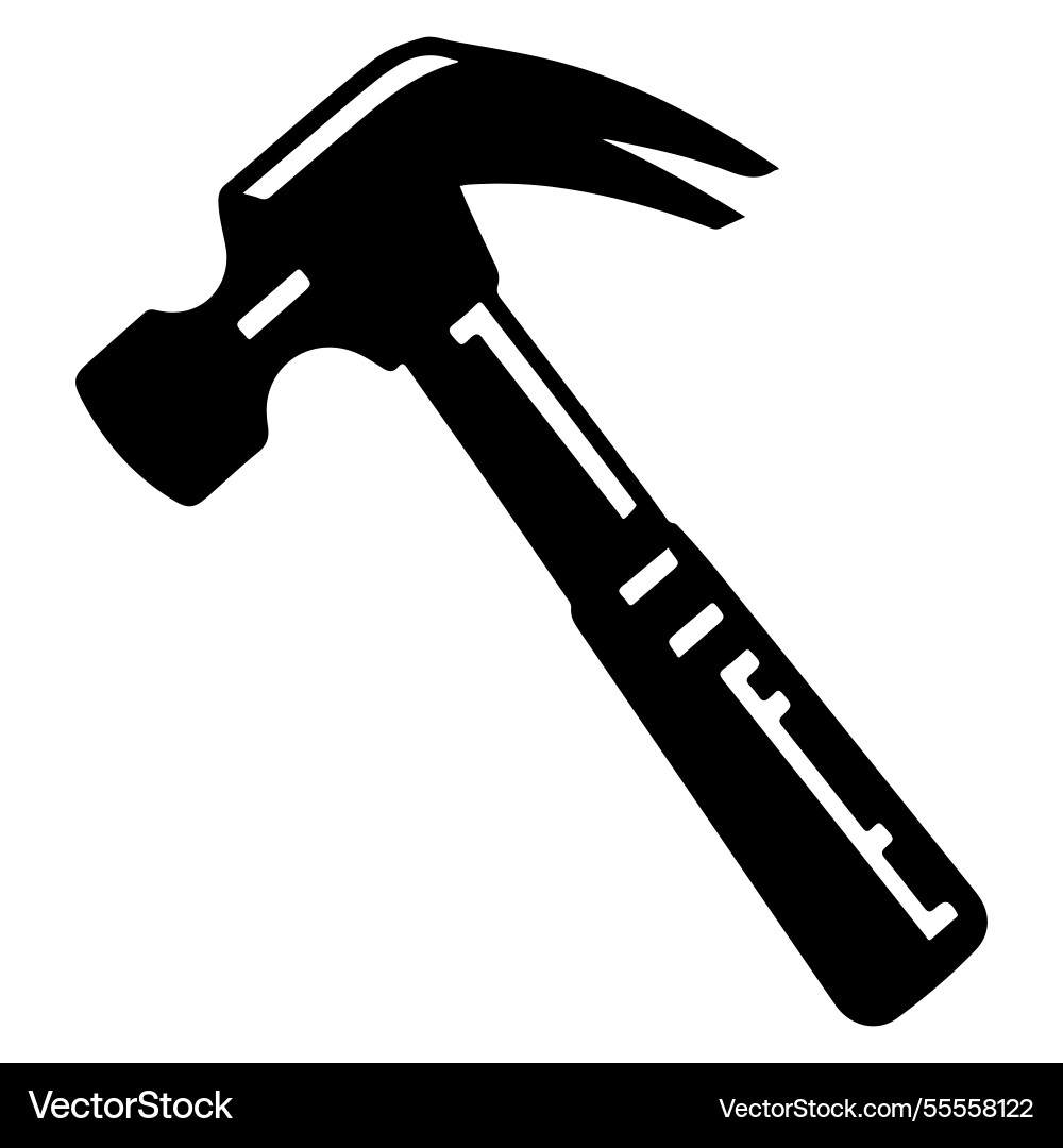 Creative and minimalist black hammer icon Creative and minimalist black hammer icon vector image