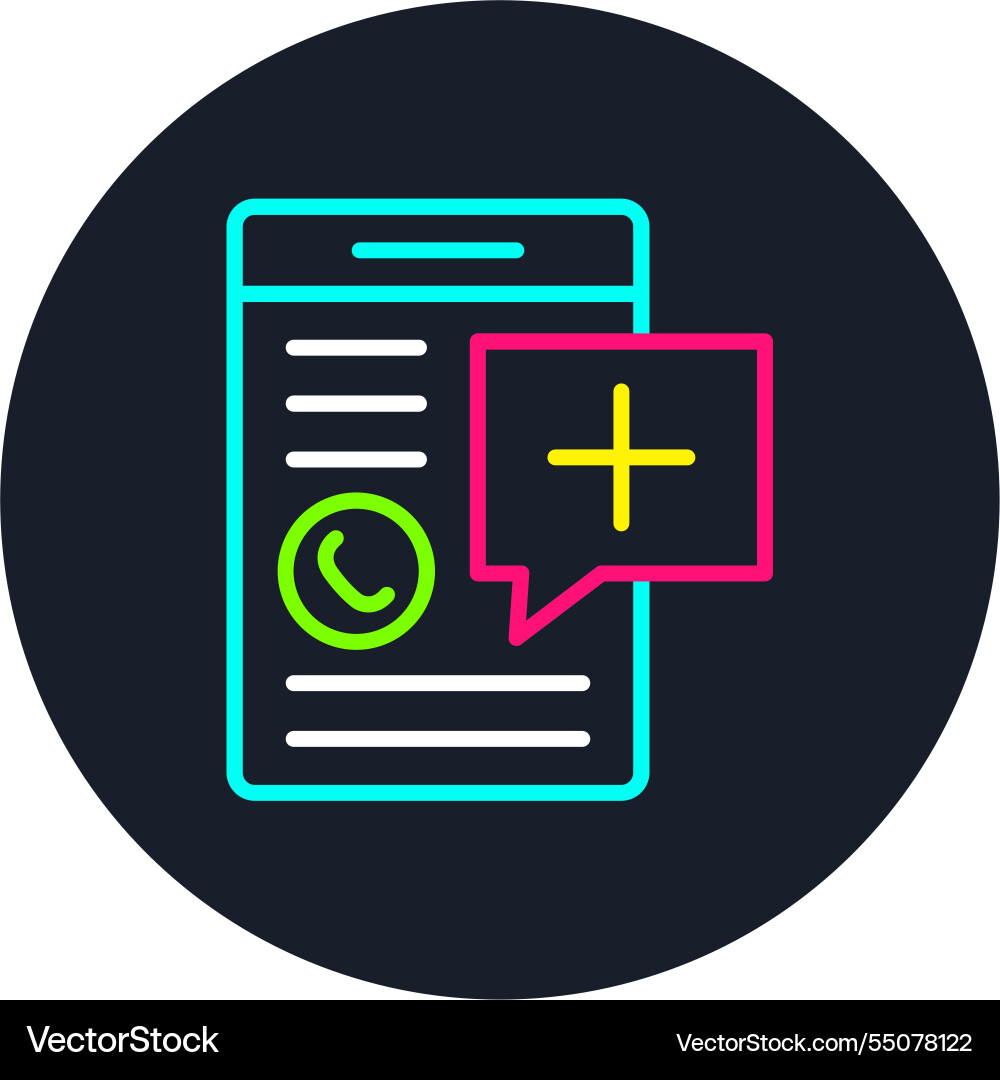 Emergency call line multi color icon Vector Image