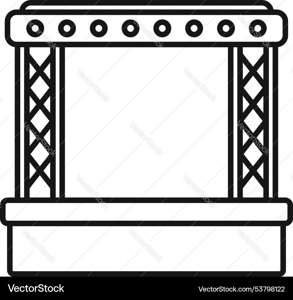 Empty podium with truss system for event Empty podium with truss system for event vector image