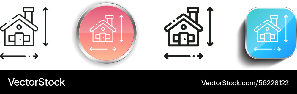 Measurement icon thin linear regular and button vector image